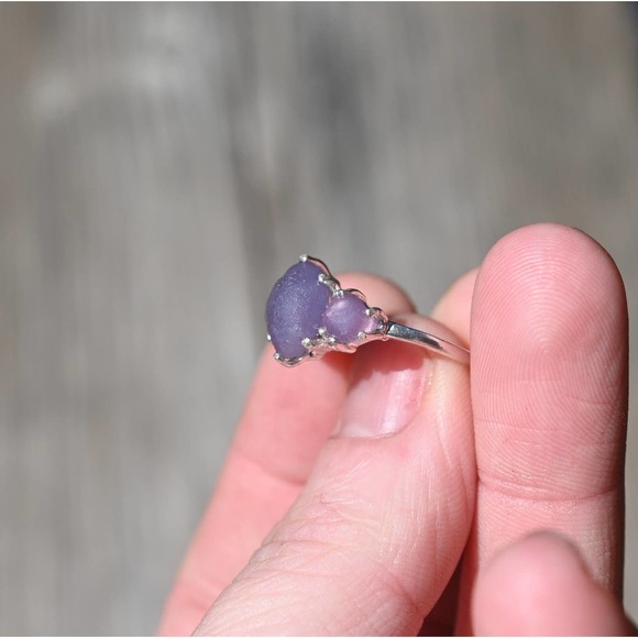 Grape agate engagement Ring, Raw Grape Agate Ring, Unique Engagement Rin… - Picture 2 of 4